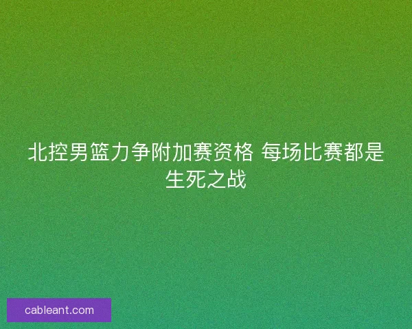 北控男篮力争附加赛资格 每场比赛都是生死之战